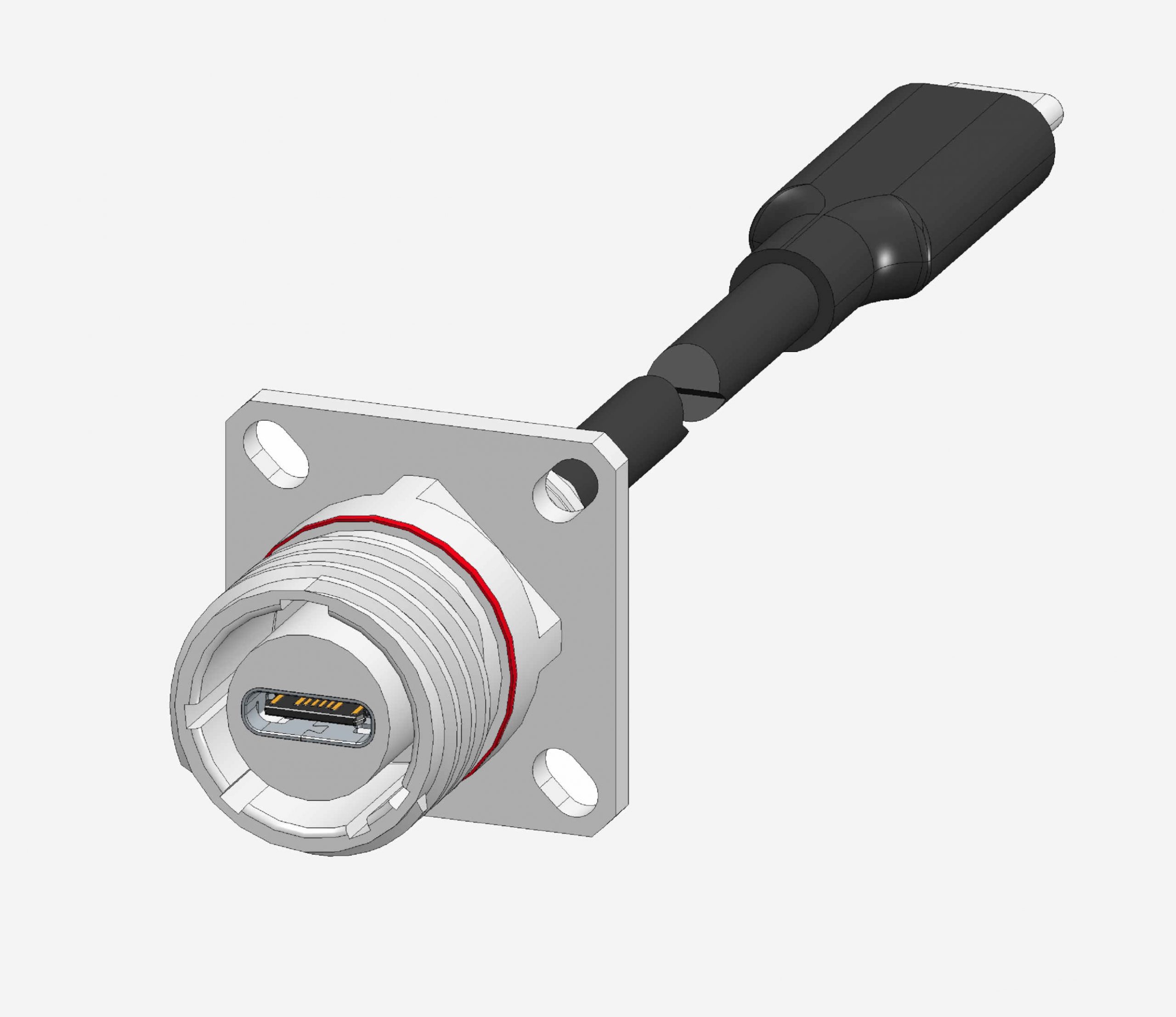 USB-C - Square Flange w Cordset