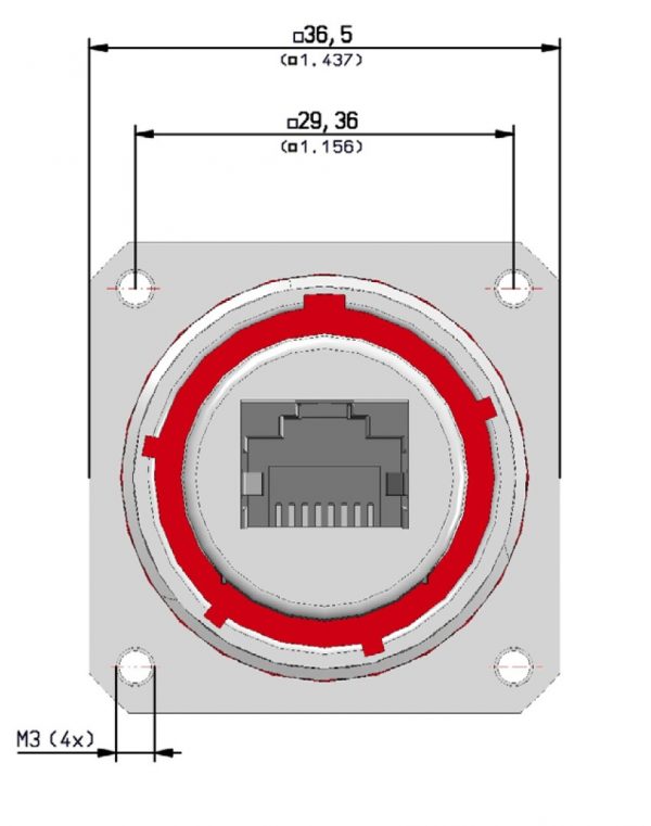 RJ45 Pin Header - Double Flange - Image 2